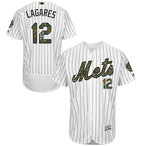 Mets #12 Juan Lagares White(Blue Strip) Flexbase Authentic Collection Memorial Day Stitched MLB Jersey Mets #12 Juan Lagares White(Blue Strip) Flexbase Authentic Collection Memorial Day Stitched MLB Jersey