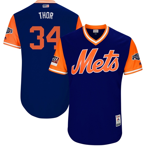 Mets #34 Noah Syndergaard Royal "Thor" Players Weekend Authentic Stitched MLB Jersey Mets #34 Noah Syndergaard Royal "Thor" Players Weekend Authentic Stitched MLB Jersey