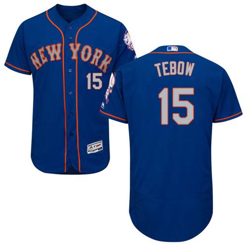 Mets #15 Tim Tebow Blue(Grey NO.) Flexbase Authentic Collection Stitched MLB Jersey Mets #15 Tim Tebow Blue(Grey NO.) Flexbase Authentic Collection Stitched MLB Jersey