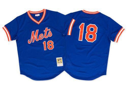 Mitchell And Ness 1986 Mets #18 Darryl Strawberry Blue Throwback Stitched MLB Jersey Mitchell And Ness 1986 Mets #18 Darryl Strawberry Blue Throwback Stitched MLB Jersey
