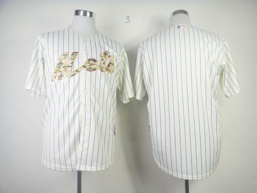 Mets Blank Cream(Blue Strip) USMC Cool Base Stitched MLB Jersey Mets Blank Cream(Blue Strip) USMC Cool Base Stitched MLB Jersey
