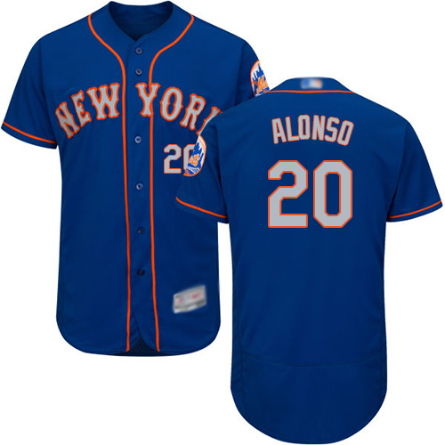 Mets #20 Pete Alonso Blue(Grey NO.) Flexbase Authentic Collection Stitched MLB Jersey