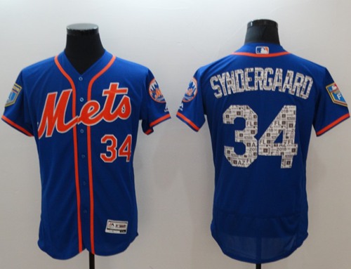 Mets #34 Noah Syndergaard Blue 2018 Spring Training Authentic Flex Base Stitched MLB Jersey Mets #34 Noah Syndergaard Blue 2018 Spring Training Authentic Flex Base Stitched MLB Jersey