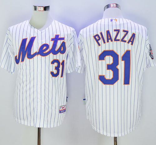 Mets #31 Mike Piazza White(Blue Strip) 2016 Hall Of Fame Patch Stitched MLB Jersey Mets #31 Mike Piazza White(Blue Strip) 2016 Hall Of Fame Patch Stitched MLB Jersey