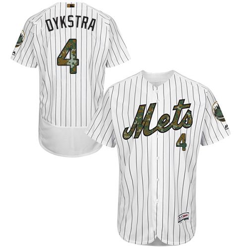 Mets #4 Lenny Dykstra White(Blue Strip) Flexbase Authentic Collection Memorial Day Stitched MLB Jersey Mets #4 Lenny Dykstra White(Blue Strip) Flexbase Authentic Collection Memorial Day Stitched MLB Jersey