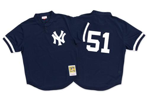 Mitchell And Ness 1995 Yankees #51 Bernie Williams Blue Throwback Stitched MLB Jersey Mitchell And Ness 1995 Yankees #51 Bernie Williams Blue Throwback Stitched MLB Jersey