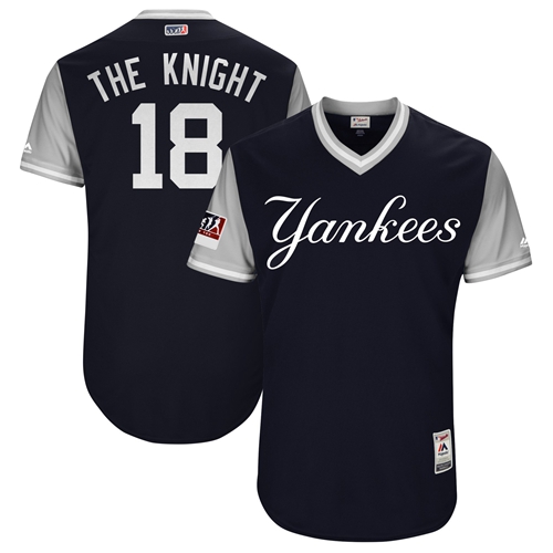 Yankees #18 Didi Gregorius Navy "The Knight" Players Weekend Authentic Stitched MLB Jersey Yankees #18 Didi Gregorius Navy "The Knight" Players Weekend Authentic Stitched MLB Jersey