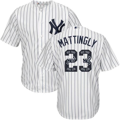 Yankees #23 Don Mattingly White Strip Team Logo Fashion Stitched MLB Jersey Yankees #23 Don Mattingly White Strip Team Logo Fashion Stitched MLB Jersey