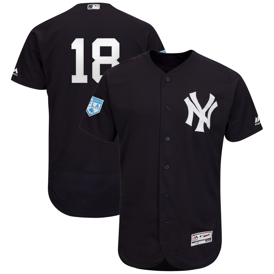 Yankees #18 Didi Gregorius Navy 2019 Spring Training Flex Base Stitched MLB Jersey Yankees #18 Didi Gregorius Navy 2019 Spring Training Flex Base Stitched MLB Jersey