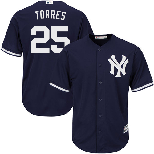 Yankees #25 Gleyber Torres Navy Blue New Cool Base Stitched MLB Jersey Yankees #25 Gleyber Torres Navy Blue New Cool Base Stitched MLB Jersey