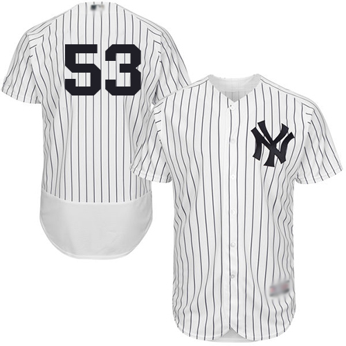 Yankees #53 Zach Britton White Strip Flexbase Authentic Collection Stitched MLB Jersey Yankees #53 Zach Britton White Strip Flexbase Authentic Collection Stitched MLB Jersey