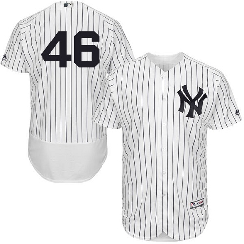 Yankees #46 Andy Pettitte White Strip Flexbase Authentic Collection Stitched MLB Jersey Yankees #46 Andy Pettitte White Strip Flexbase Authentic Collection Stitched MLB Jersey