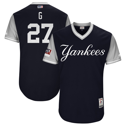 Yankees #27 Giancarlo Stanton Navy "G" Players Weekend Authentic Stitched MLB Jersey Yankees #27 Giancarlo Stanton Navy "G" Players Weekend Authentic Stitched MLB Jersey