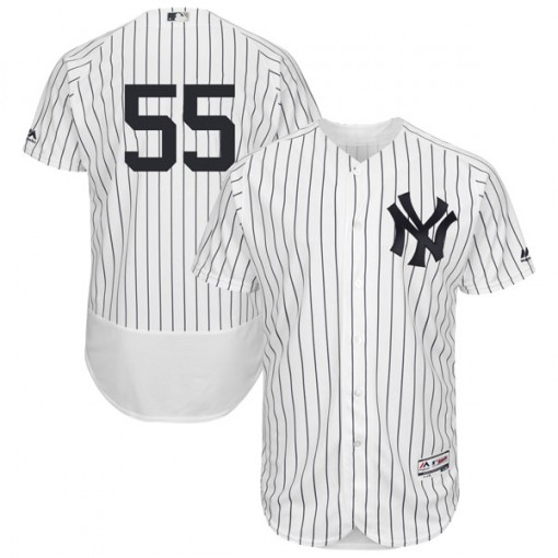 Yankees #55 Domingo German White Strip Flexbase Authentic Collection Stitched MLB Jersey Yankees #55 Domingo German White Strip Flexbase Authentic Collection Stitched MLB Jersey