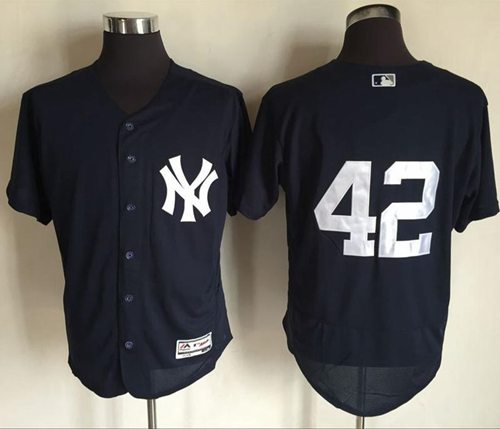 Yankees #42 Mariano Rivera Navy Blue Flexbase Authentic Collection Stitched MLB Jersey Yankees #42 Mariano Rivera Navy Blue Flexbase Authentic Collection Stitched MLB Jersey