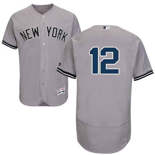 Yankees #12 Wade Boggs Grey Flexbase Authentic Collection Stitched MLB Jersey Yankees #12 Wade Boggs Grey Flexbase Authentic Collection Stitched MLB Jersey
