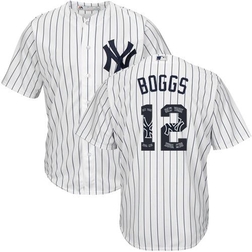 Yankees #12 Wade Boggs White Strip Team Logo Fashion Stitched MLB Jersey Yankees #12 Wade Boggs White Strip Team Logo Fashion Stitched MLB Jersey