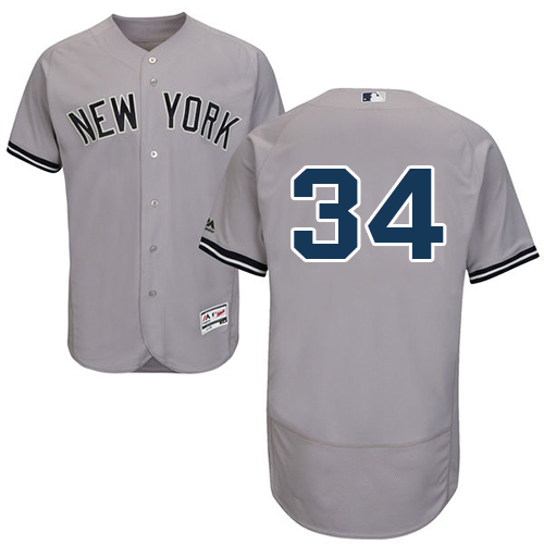 Yankees #34 J.A. Happ Grey Flexbase Authentic Collection Stitched MLB Jersey Yankees #34 J.A. Happ Grey Flexbase Authentic Collection Stitched MLB Jersey