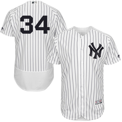 Yankees #34 J.A. Happ White Strip Flexbase Authentic Collection Stitched MLB Jersey Yankees #34 J.A. Happ White Strip Flexbase Authentic Collection Stitched MLB Jersey
