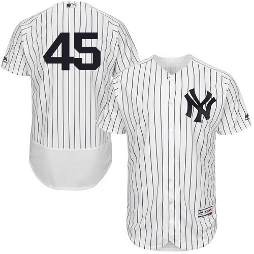 Yankees #45 Gerrit Cole White Strip Flexbase Authentic Collection Stitched MLB Jersey Yankees #45 Gerrit Cole White Strip Flexbase Authentic Collection Stitched MLB Jersey