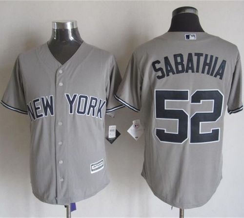 Yankees #52 C.C. Sabathia Grey New Cool Base Stitched MLB Jersey Yankees #52 C.C. Sabathia Grey New Cool Base Stitched MLB Jersey