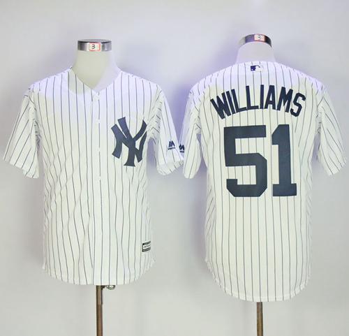 Yankees #51 Bernie Williams White Strip New Cool Base Stitched MLB Jersey Yankees #51 Bernie Williams White Strip New Cool Base Stitched MLB Jersey