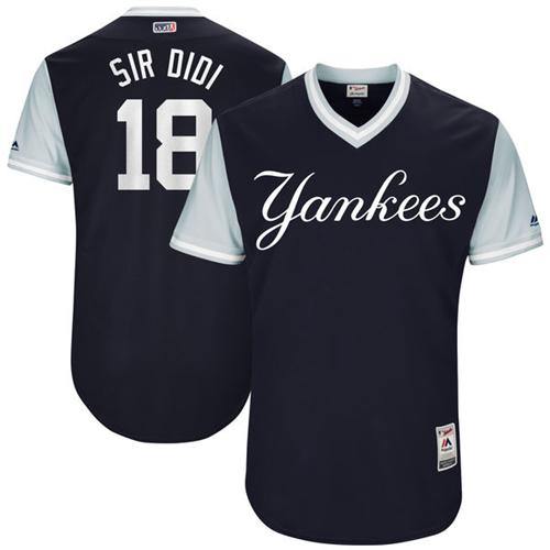 Yankees #18 Didi Gregorius Navy "Sir Didi" Players Weekend Authentic Stitched MLB Jersey Yankees #18 Didi Gregorius Navy "Sir Didi" Players Weekend Authentic Stitched MLB Jersey