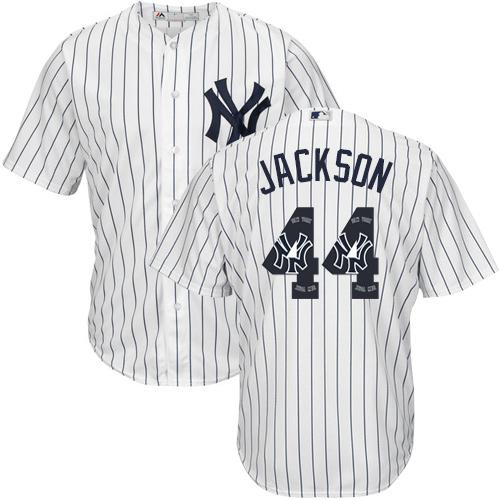 Yankees #44 Reggie Jackson White Strip Team Logo Fashion Stitched MLB Jersey Yankees #44 Reggie Jackson White Strip Team Logo Fashion Stitched MLB Jersey