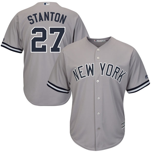 Yankees #27 Giancarlo Stanton Grey New Cool Base Stitched MLB Jersey Yankees #27 Giancarlo Stanton Grey New Cool Base Stitched MLB Jersey