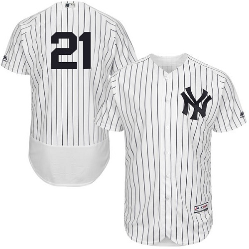 Yankees #21 Paul O'Neill White Strip Flexbase Authentic Collection Stitched MLB Jersey Yankees #21 Paul O'Neill White Strip Flexbase Authentic Collection Stitched MLB Jersey