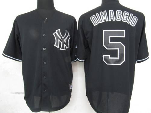 Yankees #5 Joe DiMaggio Black Fashion Stitched MLB Jersey Yankees #5 Joe DiMaggio Black Fashion Stitched MLB Jersey