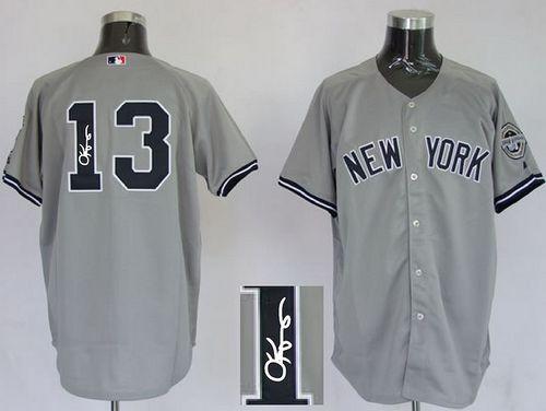 Yankees #13 Alex Rodriguez Grey Autographed Stitched MLB Jersey Yankees #13 Alex Rodriguez Grey Autographed Stitched MLB Jersey