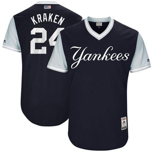 Yankees #24 Gary Sanchez Navy "Kraken" Players Weekend Authentic Stitched MLB Jersey Yankees #24 Gary Sanchez Navy "Kraken" Players Weekend Authentic Stitched MLB Jersey
