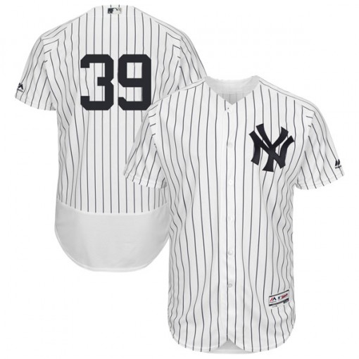 Yankees #39 Mike Tauchman White Strip Flexbase Authentic Collection Stitched MLB Jersey