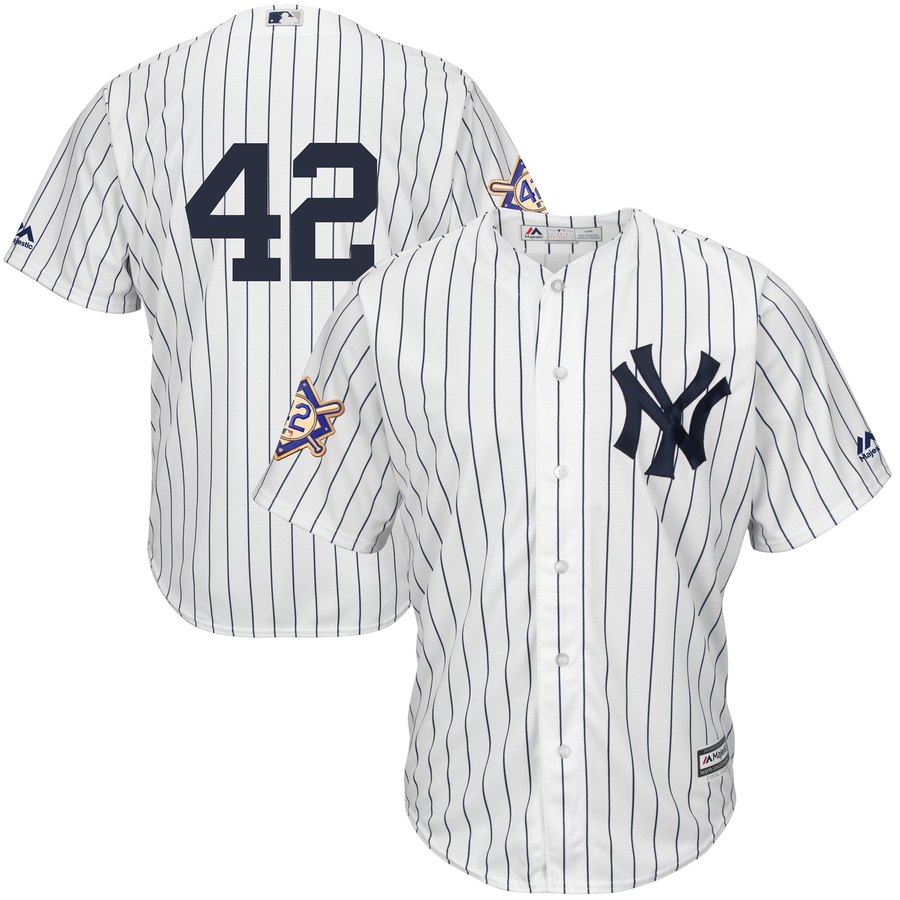 New York Yankees #42 Majestic 2019 Jackie Robinson Day Official Cool Base Jersey White New York Yankees #42 Majestic 2019 Jackie Robinson Day Official Cool Base Jersey White