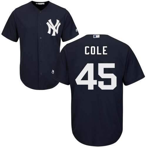 Yankees #45 Gerrit Cole Navy Blue New Cool Base Stitched MLB Jersey Yankees #45 Gerrit Cole Navy Blue New Cool Base Stitched MLB Jersey