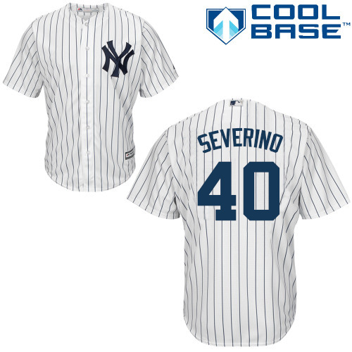 Yankees #40 Luis Severino White Strip New Cool Base Stitched MLB Jersey Yankees #40 Luis Severino White Strip New Cool Base Stitched MLB Jersey