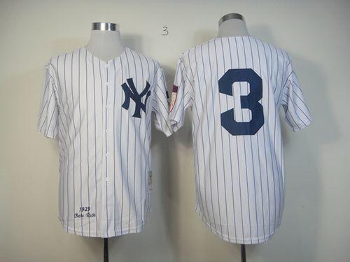 Mitchell And Ness 1929 Yankees #3 Babe Ruth White Throwback Stitched MLB Jersey Mitchell And Ness 1929 Yankees #3 Babe Ruth White Throwback Stitched MLB Jersey