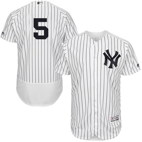 Yankees #5 Joe DiMaggio White Strip Flexbase Authentic Collection Stitched MLB Jersey Yankees #5 Joe DiMaggio White Strip Flexbase Authentic Collection Stitched MLB Jersey