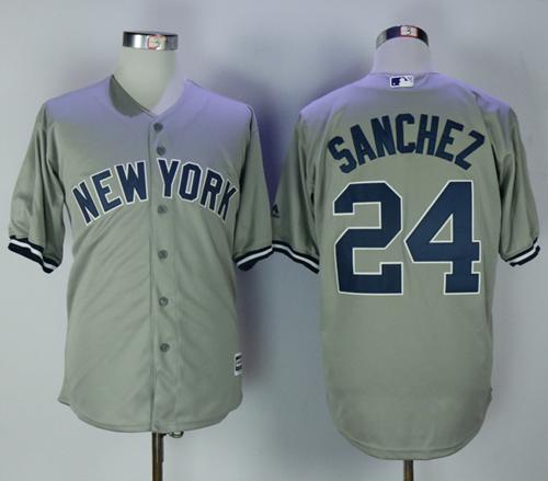 Yankees #24 Gary Sanchez Grey New Cool Base Stitched MLB Jersey Yankees #24 Gary Sanchez Grey New Cool Base Stitched MLB Jersey