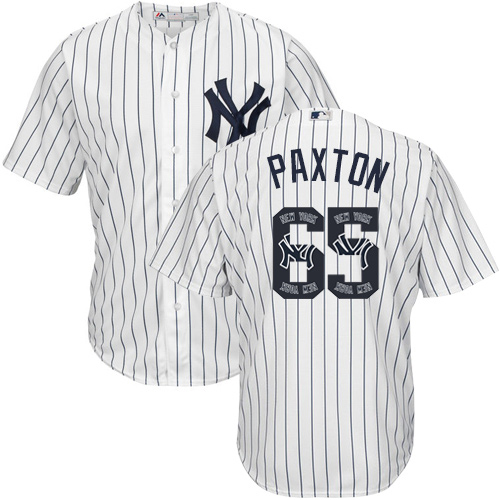 Yankees #65 James Paxton White Strip Team Logo Fashion Stitched MLB Jersey Yankees #65 James Paxton White Strip Team Logo Fashion Stitched MLB Jersey
