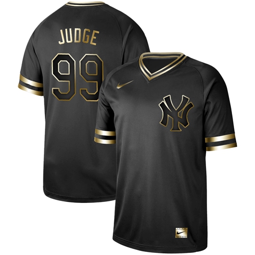 Nike Yankees #99 Aaron Judge Black Gold Authentic Stitched MLB Jersey