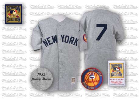Mitchell And Ness 1952 Yankees #7 Mickey Mantle Grey Stitched MLB Jersey Mitchell And Ness 1952 Yankees #7 Mickey Mantle Grey Stitched MLB Jersey