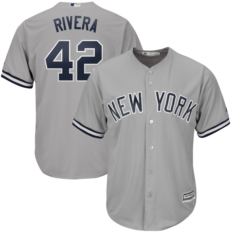New York Yankees #42 Mariano Rivera Majestic 2019 Hall of Fame Cool Base Player Jersey Gray New York Yankees #42 Mariano Rivera Majestic 2019 Hall of Fame Cool Base Player Jersey Gray