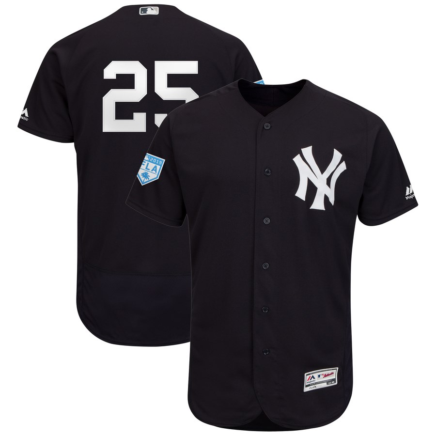 Yankees #25 Gleyber Torres Navy 2019 Spring Training Flex Base Stitched MLB Jersey Yankees #25 Gleyber Torres Navy 2019 Spring Training Flex Base Stitched MLB Jersey