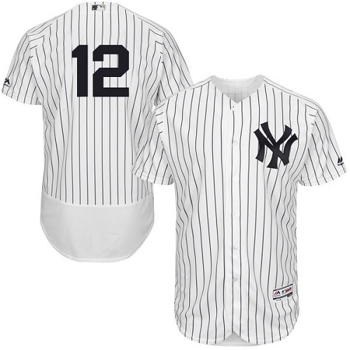 Yankees #12 Wade Boggs White Strip Flexbase Authentic Collection Stitched MLB Jersey Yankees #12 Wade Boggs White Strip Flexbase Authentic Collection Stitched MLB Jersey