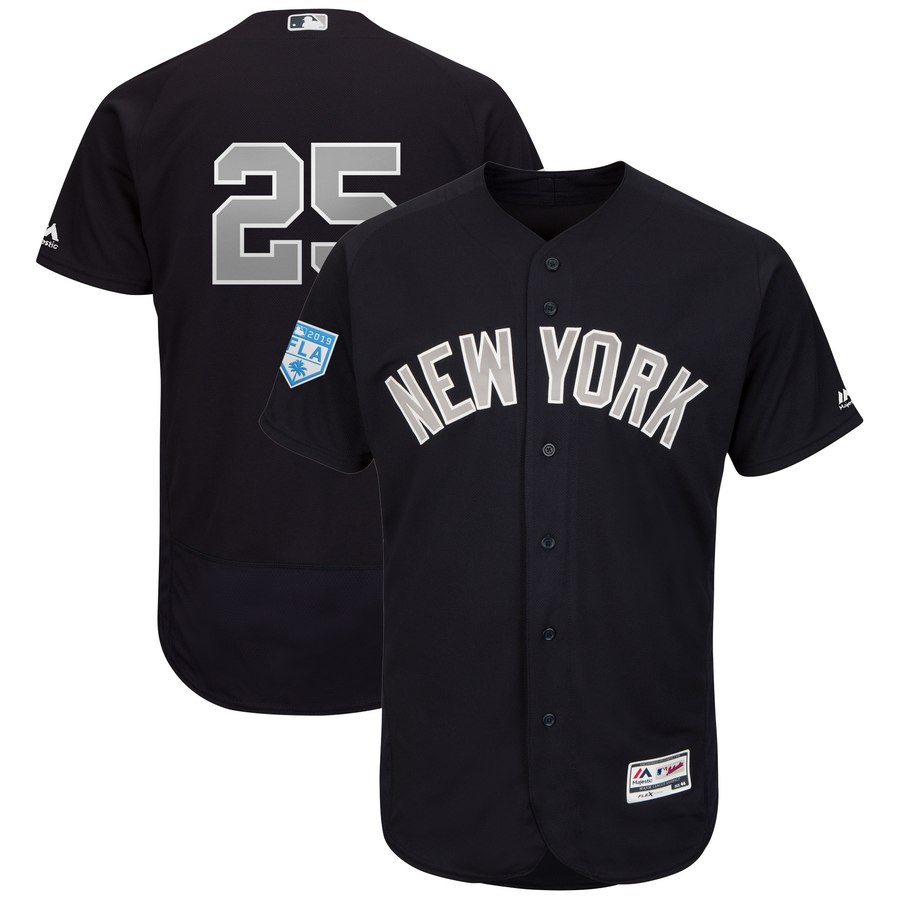 Yankees #25 Gleyber Torres Navy Alternate 2019 Spring Training Flex Base Stitched MLB Jersey Yankees #25 Gleyber Torres Navy Alternate 2019 Spring Training Flex Base Stitched MLB Jersey