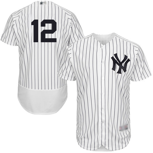 Yankees #12 Troy Tulowitzki White Strip Flexbase Authentic Collection Stitched MLB Jersey Yankees #12 Troy Tulowitzki White Strip Flexbase Authentic Collection Stitched MLB Jersey