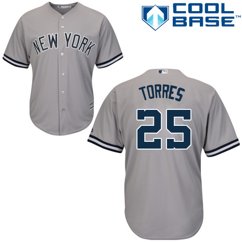 Yankees #25 Gleyber Torres Grey New Cool Base Stitched MLB Jersey Yankees #25 Gleyber Torres Grey New Cool Base Stitched MLB Jersey