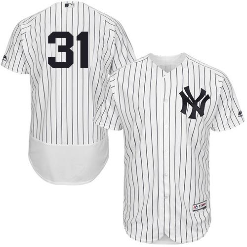 Yankees #31 Aaron Hicks White Strip Flexbase Authentic Collection Stitched MLB Jersey Yankees #31 Aaron Hicks White Strip Flexbase Authentic Collection Stitched MLB Jersey